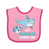 Inktastic My Cousin Loves Me with Cute Sharks Boys or Girls Baby Bib