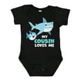 thumbnail image 1 of Inktastic My Cousin Loves Me with Cute Sharks Boys or Girls Baby Bodysuit, 1 of 5