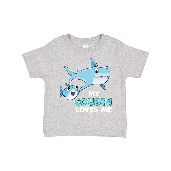 Inktastic My Cousin Loves Me with Cute Sharks Boys or Girls Toddler T-Shirt