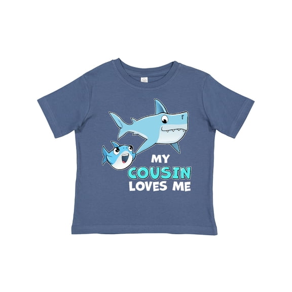 Inktastic My Cousin Loves Me with Cute Sharks Boys or Girls Toddler T-Shirt