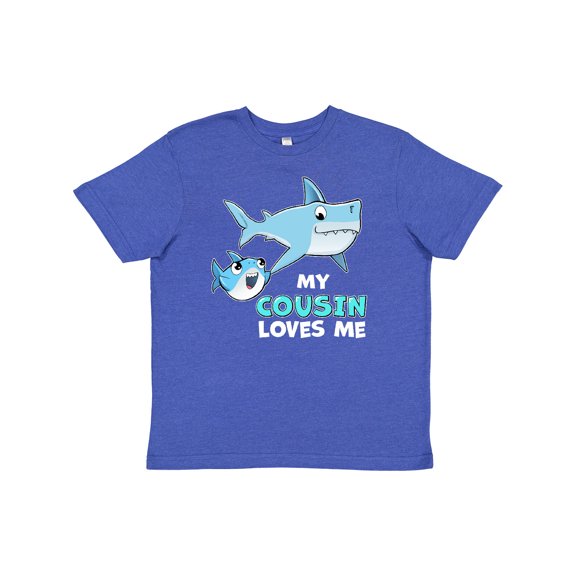 Inktastic My Cousin Loves Me with Cute Sharks Youth T-Shirt