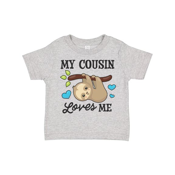 Inktastic My Cousin Loves Me with Sloth and Hearts Boys or Girls Toddler T-Shirt