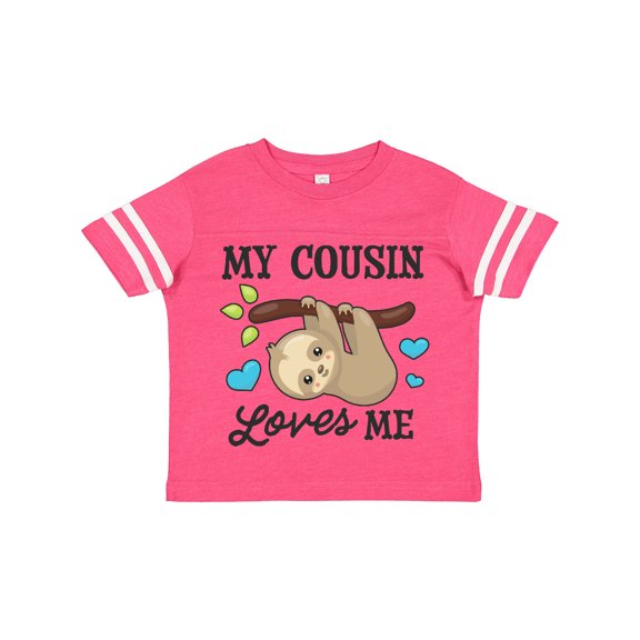 Inktastic My Cousin Loves Me with Sloth and Hearts Boys or Girls Toddler T-Shirt