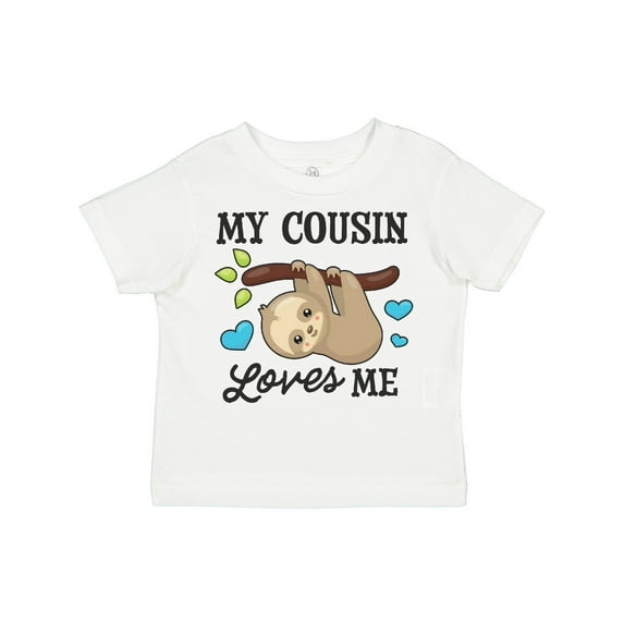 Inktastic My Cousin Loves Me with Sloth and Hearts Boys or Girls Toddler T-Shirt