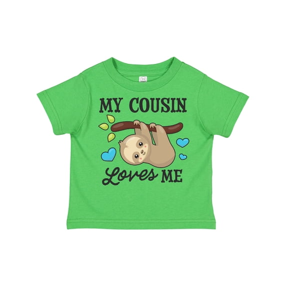 Inktastic My Cousin Loves Me with Sloth and Hearts Boys or Girls Toddler T-Shirt