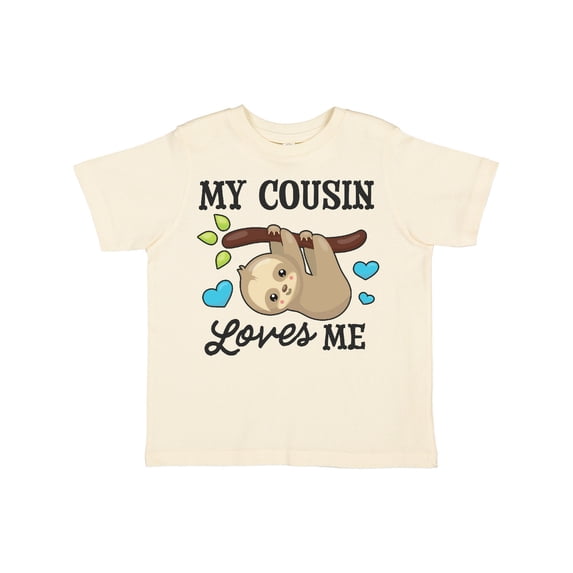 Inktastic My Cousin Loves Me with Sloth and Hearts Boys or Girls Toddler T-Shirt