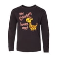 thumbnail image 1 of Inktastic My Cousin Loves me- cute giraffe Long Sleeve Youth T-Shirt, 1 of 5