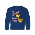 thumbnail image 1 of Inktastic My Cousin Loves me- cute giraffe Long Sleeve Youth T-Shirt, 1 of 5