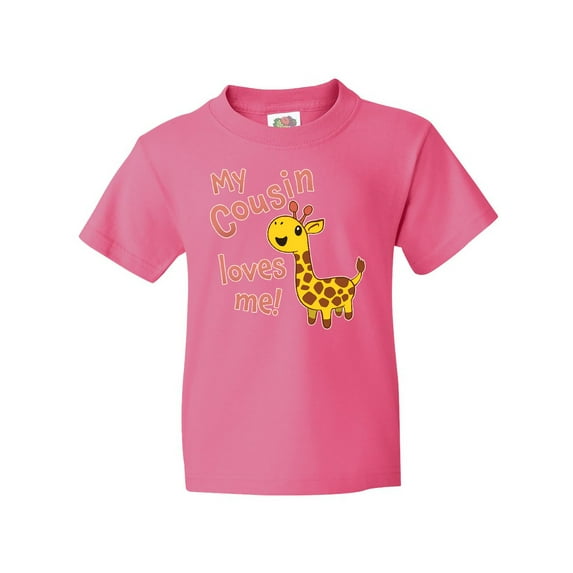 Inktastic My Cousin Loves me- cute giraffe Youth T-Shirt