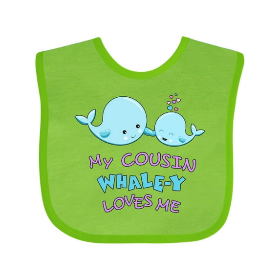 Inktastic My Cousin Whale-y Loves Me Boys or Girls Baby Bib