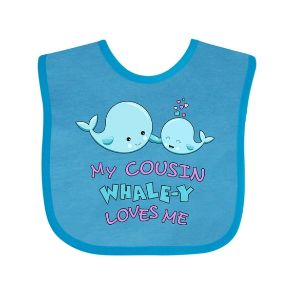 Inktastic My Cousin Whale-y Loves Me Boys or Girls Baby Bib