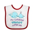 thumbnail image 1 of Inktastic My Cousin Whale-y Loves Me Boys or Girls Baby Bib, 1 of 4