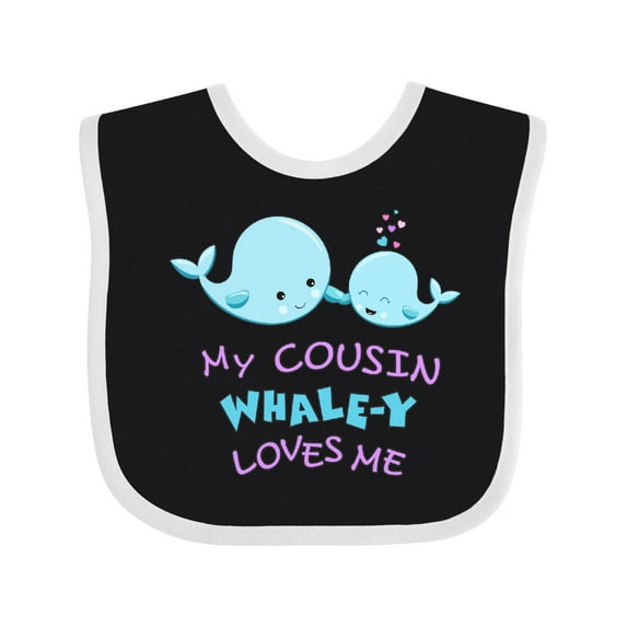 Inktastic My Cousin Whale-y Loves Me Boys or Girls Baby Bib