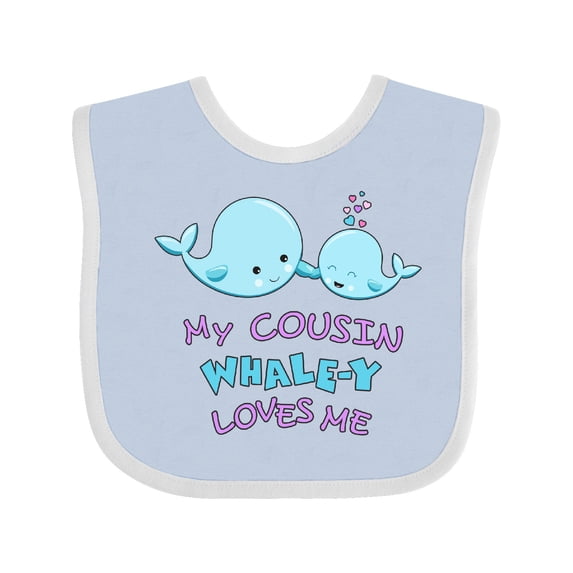 Inktastic My Cousin Whale-y Loves Me Boys or Girls Baby Bib