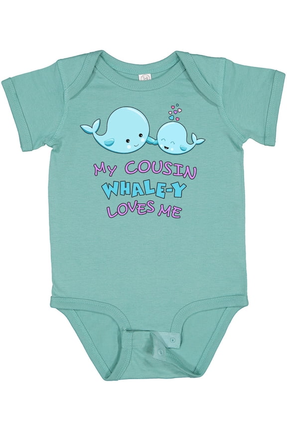 My Cousin Whale-y Loves Me Boys or Girls Baby Bodysuit