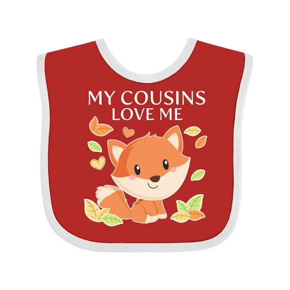 Inktastic My Cousins Love Me Little Fox Boys or Girls Baby Bib