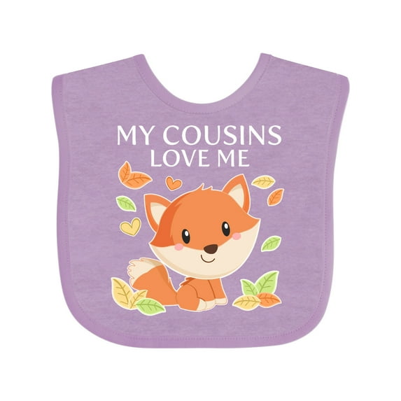 Inktastic My Cousins Love Me Little Fox Boys or Girls Baby Bib