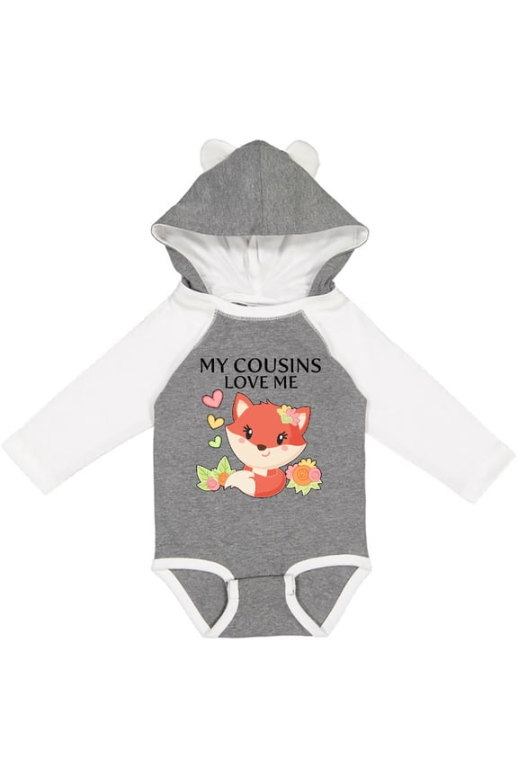 My Cousins Love Me- Little Fox Boys or Girls Long Sleeve Baby Bodysuit