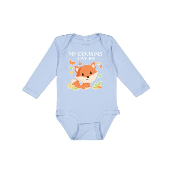 Inktastic My Cousins Love Me Little Fox Boys or Girls Long Sleeve Baby Bodysuit