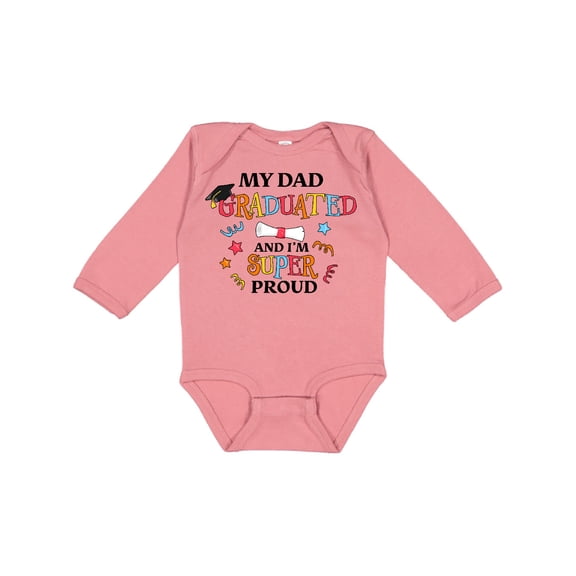 Inktastic My Dad Graduated and I'm Super Proud Boys or Girls Long Sleeve Baby Bodysuit