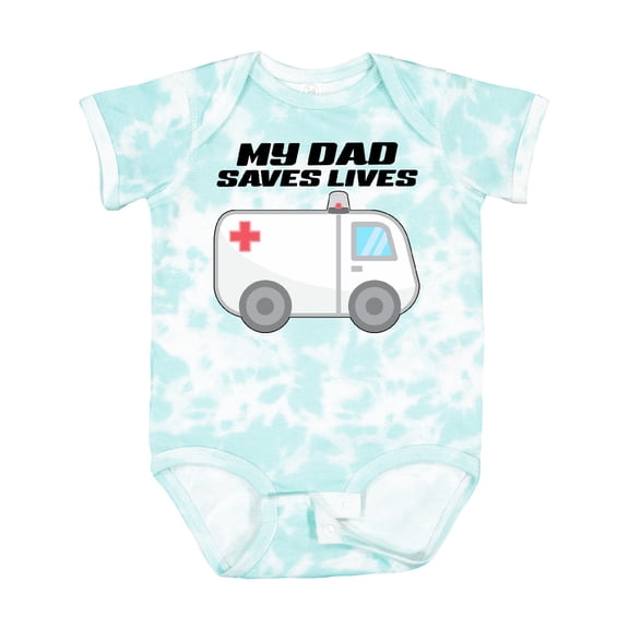 Inktastic My Dad Saves Lives Ambulance Boys or Girls Baby Bodysuit