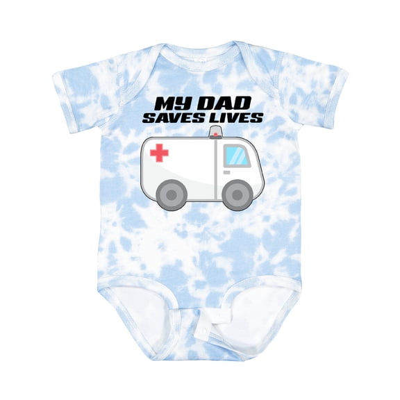 Inktastic My Dad Saves Lives Ambulance Boys or Girls Baby Bodysuit