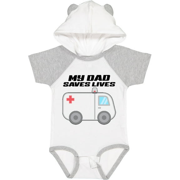 Inktastic My Dad Saves Lives Ambulance Boys or Girls Baby Bodysuit