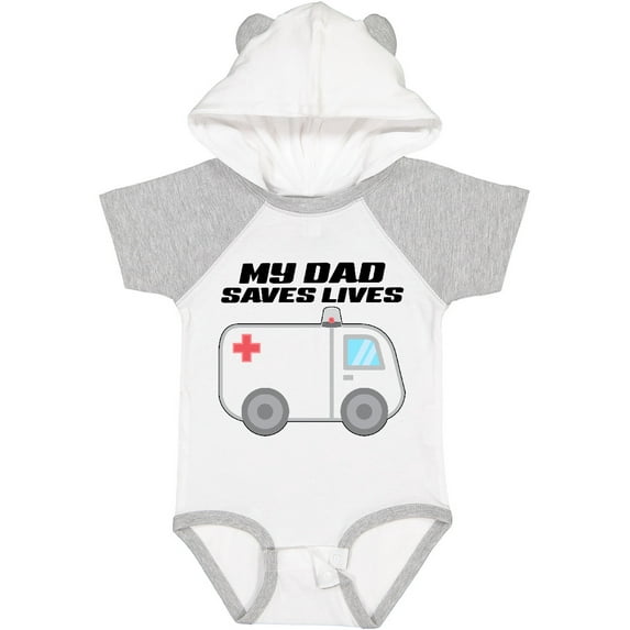 Inktastic My Dad Saves Lives Ambulance Boys or Girls Baby Bodysuit