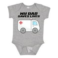 thumbnail image 1 of Inktastic My Dad Saves Lives Ambulance Boys or Girls Baby Bodysuit, 1 of 5