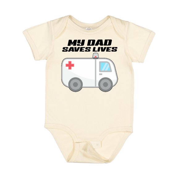 Inktastic My Dad Saves Lives Ambulance Boys or Girls Baby Bodysuit