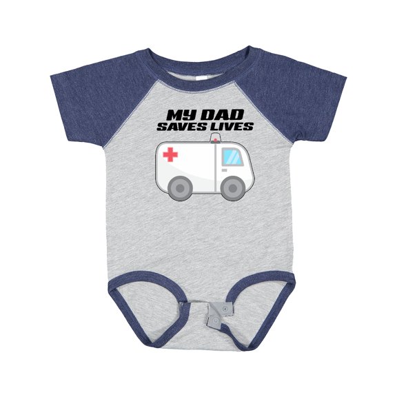 Inktastic My Dad Saves Lives Ambulance Boys or Girls Baby Bodysuit
