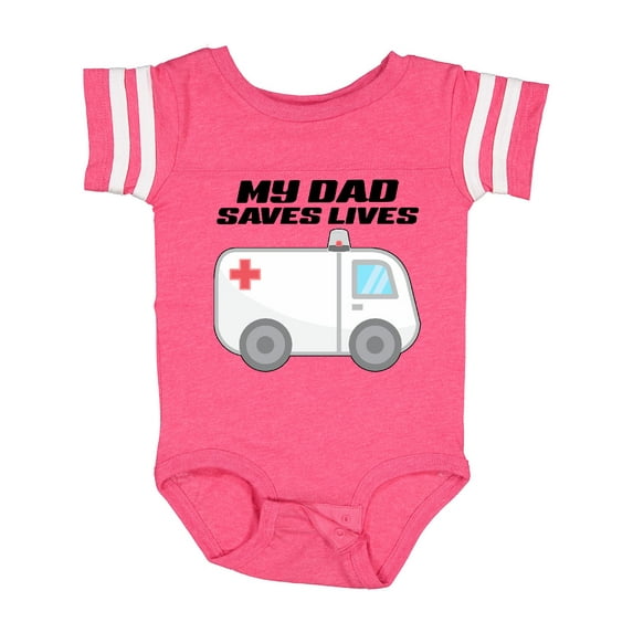 Inktastic My Dad Saves Lives Ambulance Boys or Girls Baby Bodysuit