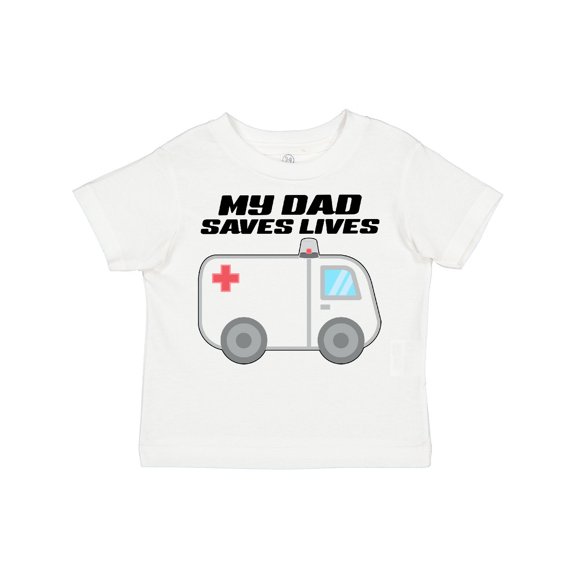 Inktastic My Dad Saves Lives- Ambulance Boys or Girls Toddler T-Shirt