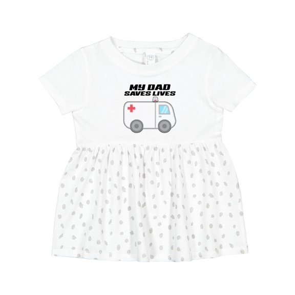 Inktastic My Dad Saves Lives Ambulance Girls Baby Dress