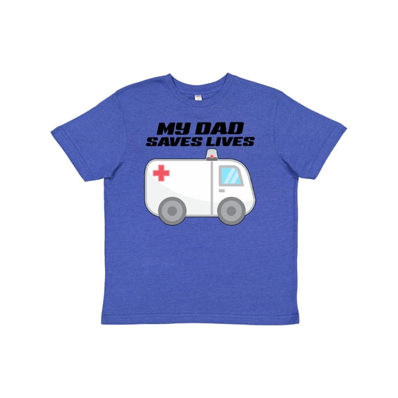 Inktastic My Dad Saves Lives- Ambulance Youth T-Shirt