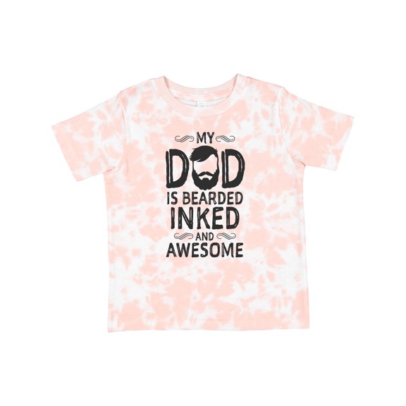 Inktastic My Dad is Bearded Inked and Awesome Boys or Girls Toddler T-Shirt