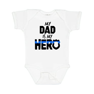 Inktastic My Dad is My Hero Police Officer Family Boys or Girls Baby Bodysuit