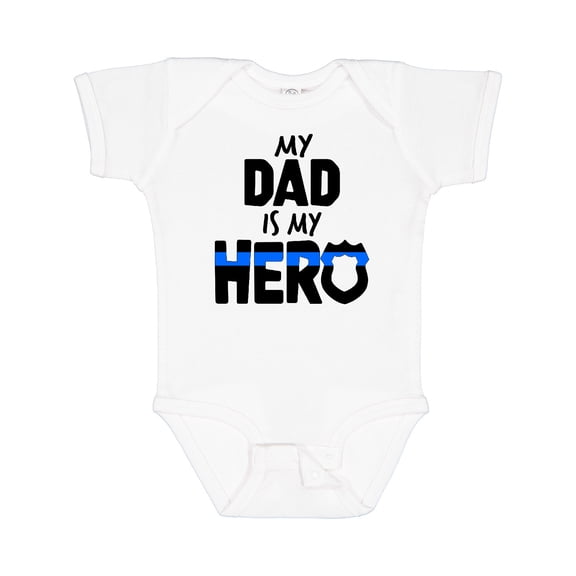 Inktastic My Dad is My Hero Police Officer Family Boys or Girls Baby Bodysuit