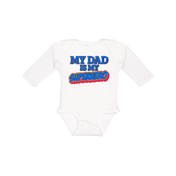 Inktastic My Dad is My Superhero Boys or Girls Long Sleeve Baby Bodysuit