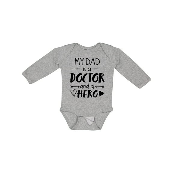 Inktastic My Dad is a Doctor and a Hero Boys or Girls Long Sleeve Baby Bodysuit