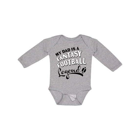 Inktastic My Dad is a Fantasy Football Legend Boys or Girls Long Sleeve Baby Bodysuit