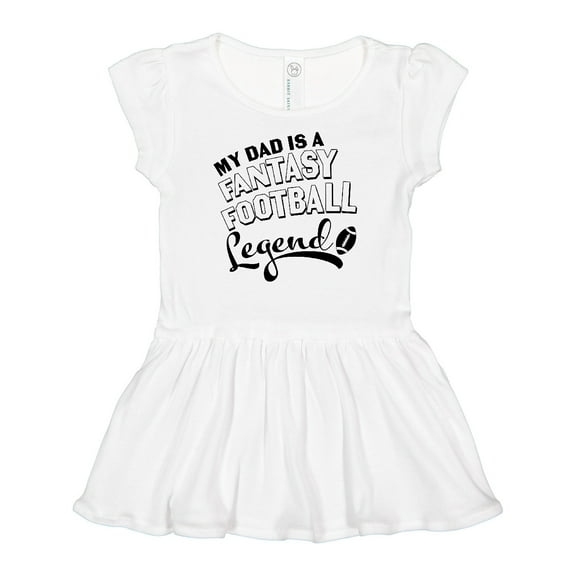 Inktastic My Dad is a Fantasy Football Legend Girls Baby Dress