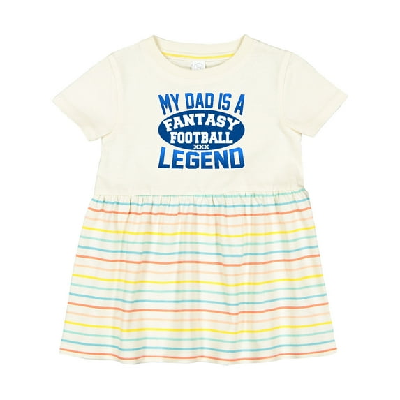 Inktastic My Dad is a Fantasy Football Legend Girls Baby Dress