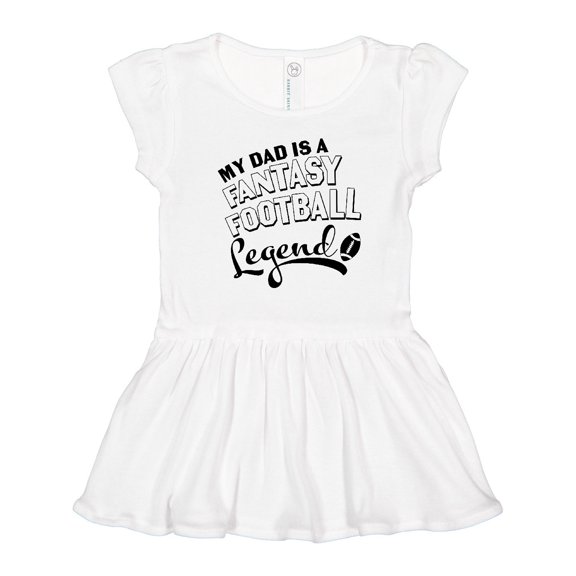 Inktastic My Dad is a Fantasy Football Legend Girls Toddler Dress