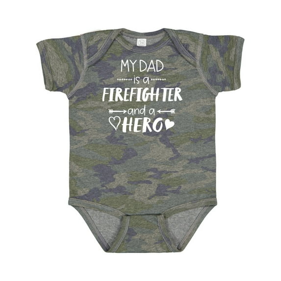 Inktastic My Dad is a Firefighter and a Hero Boys or Girls Baby Bodysuit