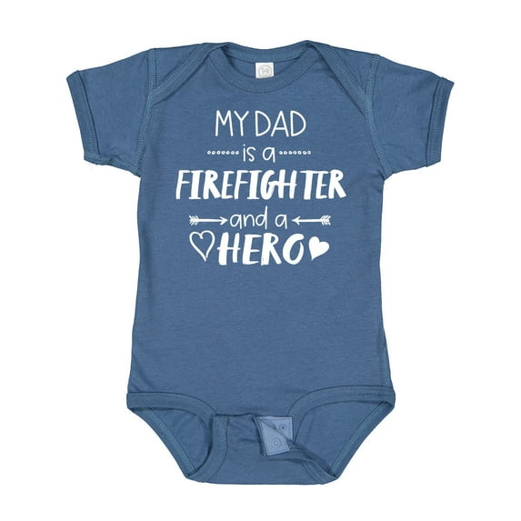Inktastic My Dad is a Firefighter and a Hero Boys or Girls Baby Bodysuit