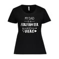 thumbnail image 1 of Inktastic My Dad is a Firefighter and a Hero Women's Plus Size T-Shirt, 1 of 5