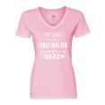 thumbnail image 1 of Inktastic My Dad is a Firefighter and a Hero Women's V-Neck T-Shirt, 1 of 5