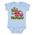 thumbnail image 1 of Inktastic My Dad is a Firefighter with Fire Truck Boys or Girls Baby Bodysuit, 1 of 5