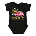 thumbnail image 1 of Inktastic My Dad is a Firefighter with Fire Truck Boys or Girls Baby Bodysuit, 1 of 5